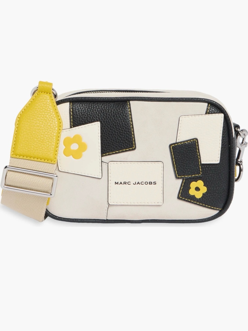 NWT Marc Jacobs Black and Cream Patchwork Leather Belt Bag